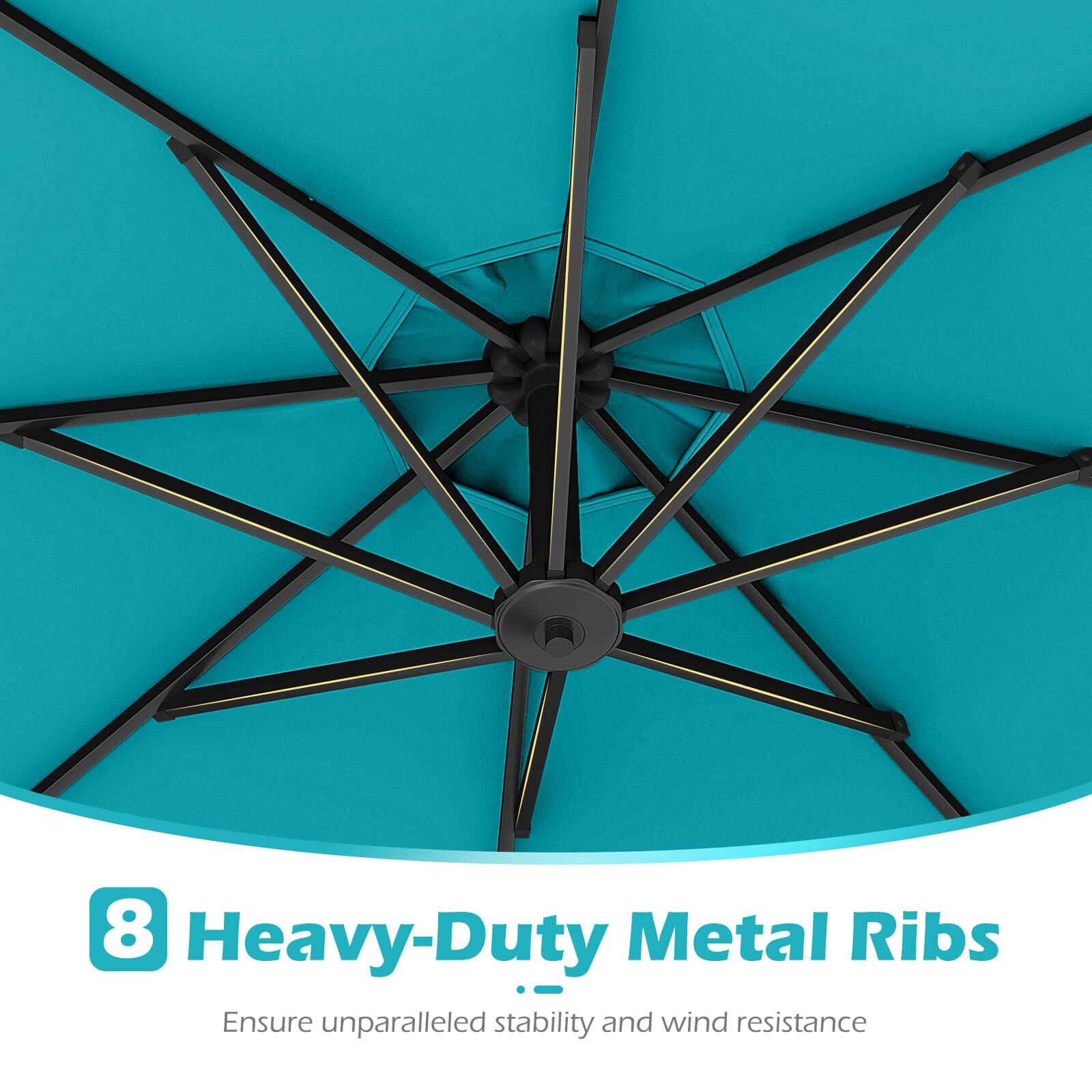 8 Heavy-Duty Metal Ribs Ensure unparalleled stability and wind resistance.