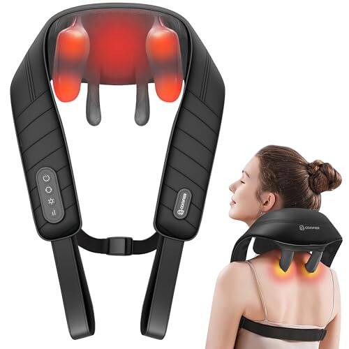 Front. DORLUKFU - Cordless Neck Massager with Heat, 4D Kneading Neck and Shoulder Massager Deep Tissue, Shiatsu Neck Back Massager Pillow,.