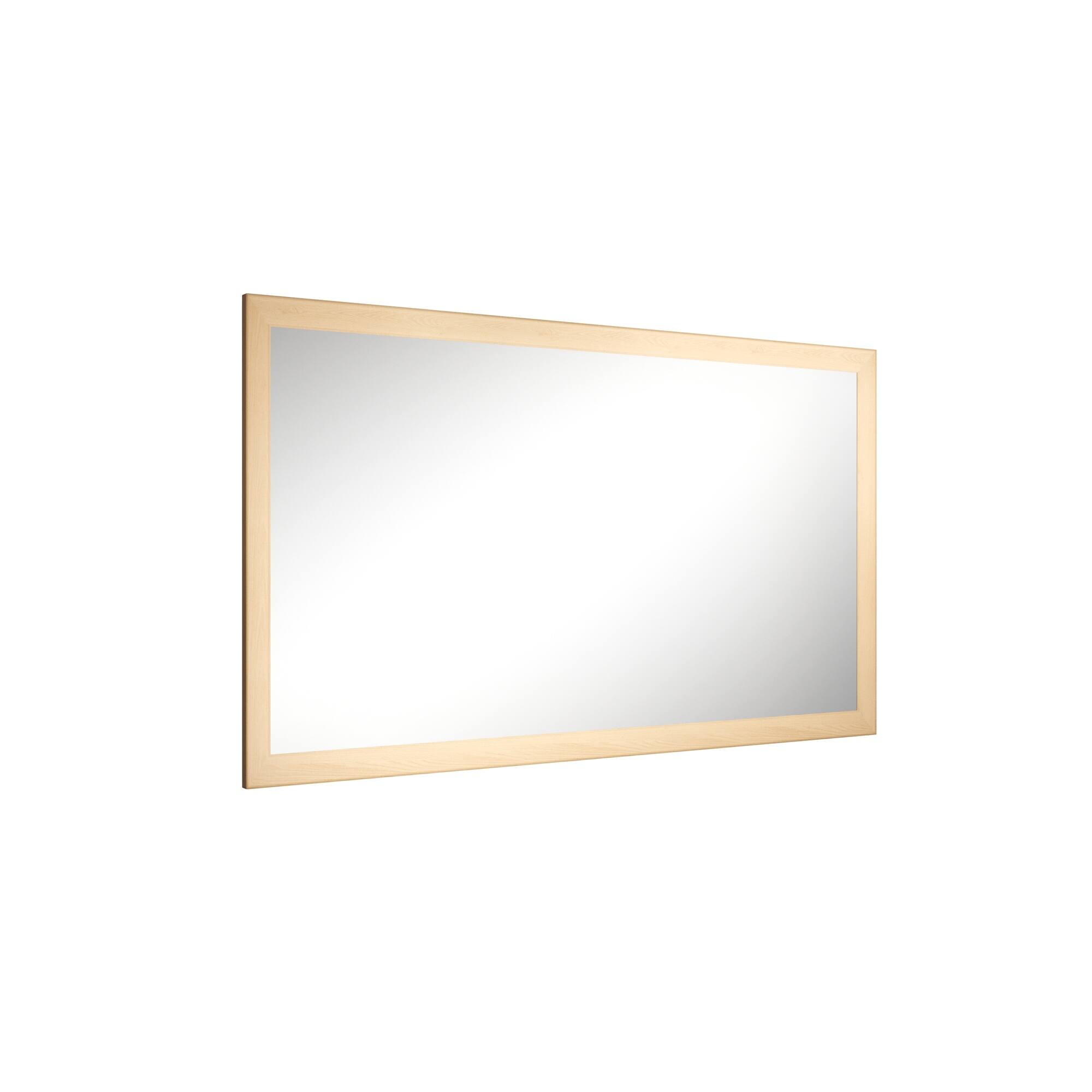 Alt View 2. Boyel Living - 32 in W x 55 in L Dark Wood Grain Rectangular Slanted Edge Aluminum Framed Wall Bathroom Vanity Mirror.