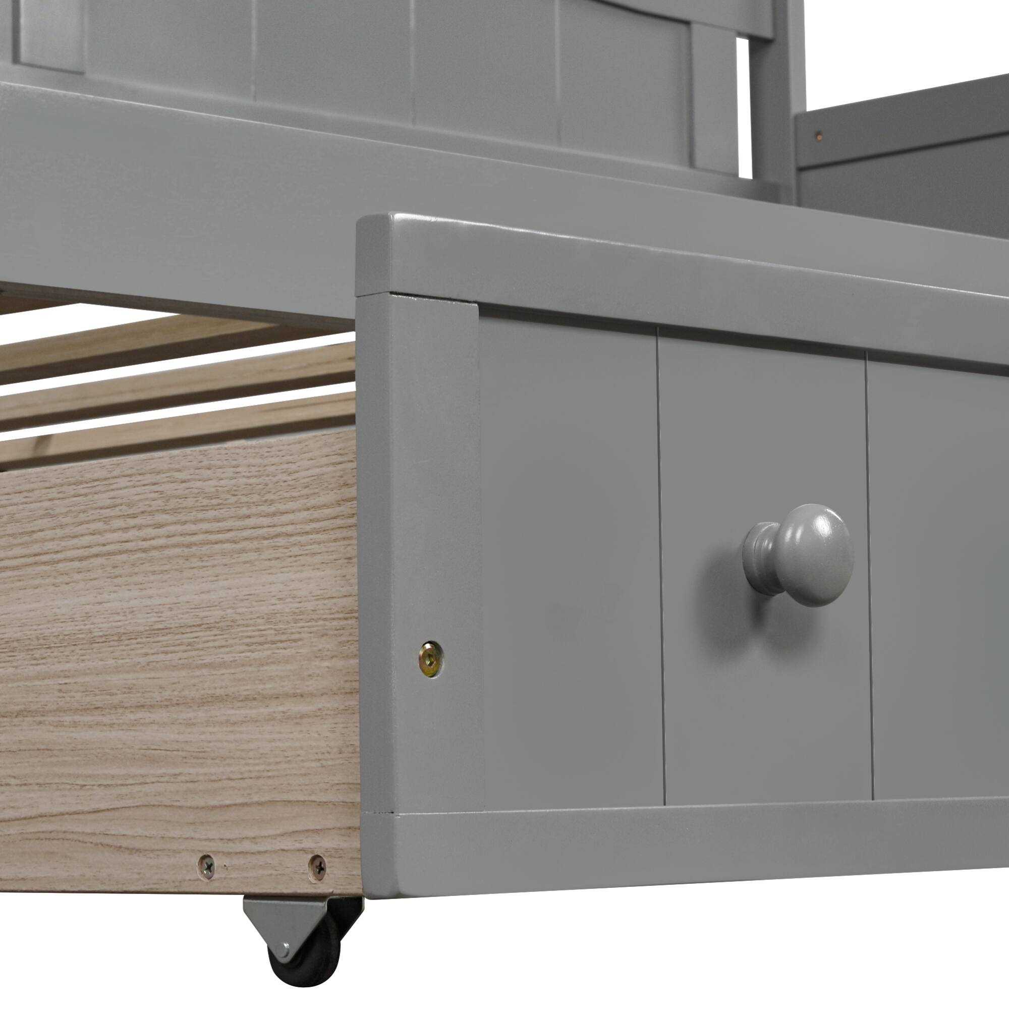 Alt View 9. GOODSILO - Twin Size Daybed with Storage Drawers, Space-Saving Sofa Bed for Bedroom and Living Room, No Box Spring Required - Gray.