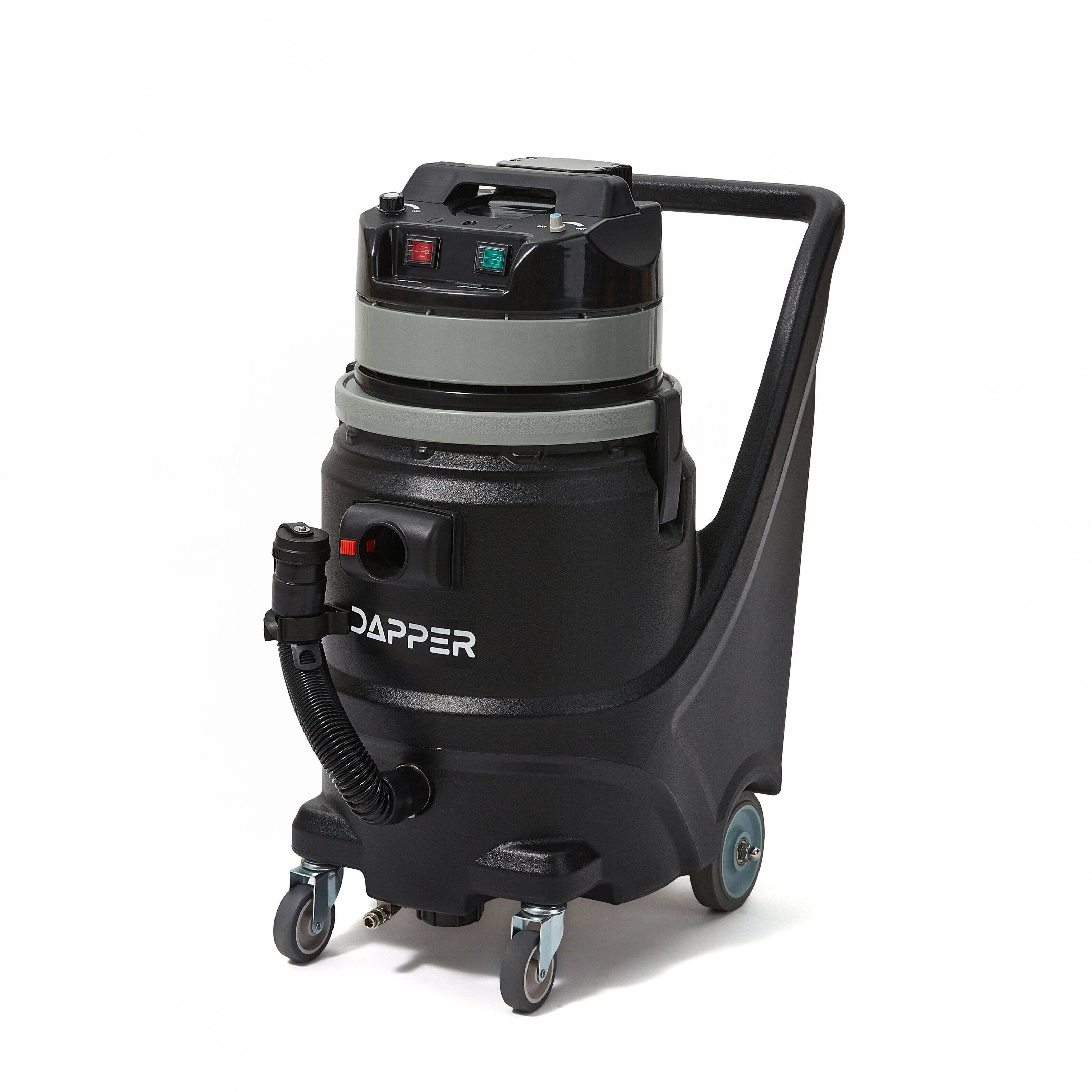 Alt View 6. Dapper Supply - Commercial Steam Wet/Dry Vacuum Cleaner with Extraction, 1 Gal. Solution & 3.5 Gal. Recovery Tank - Black.