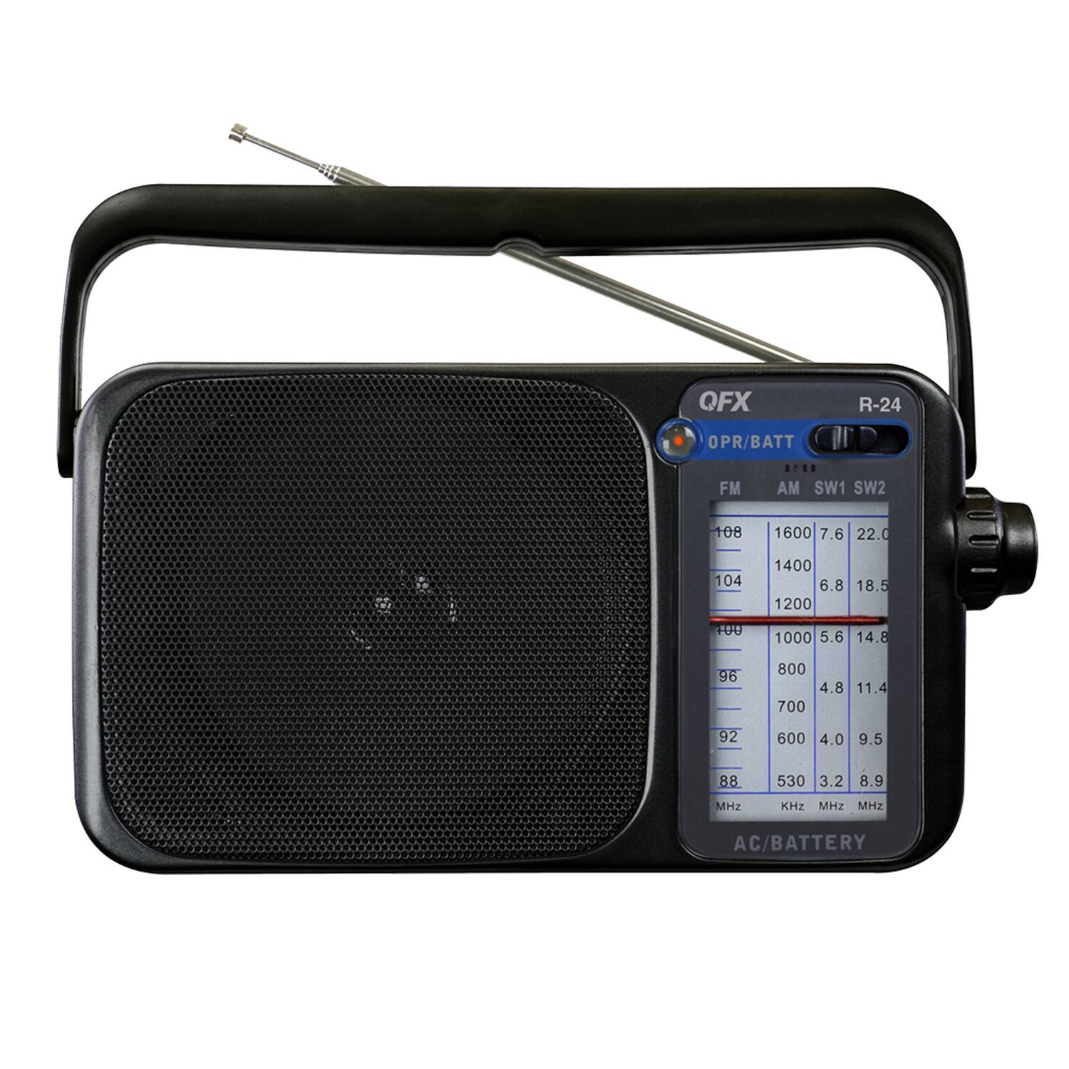 QFX Portable AM/FM/Shortwave Radio R 24 Black - Best Buy