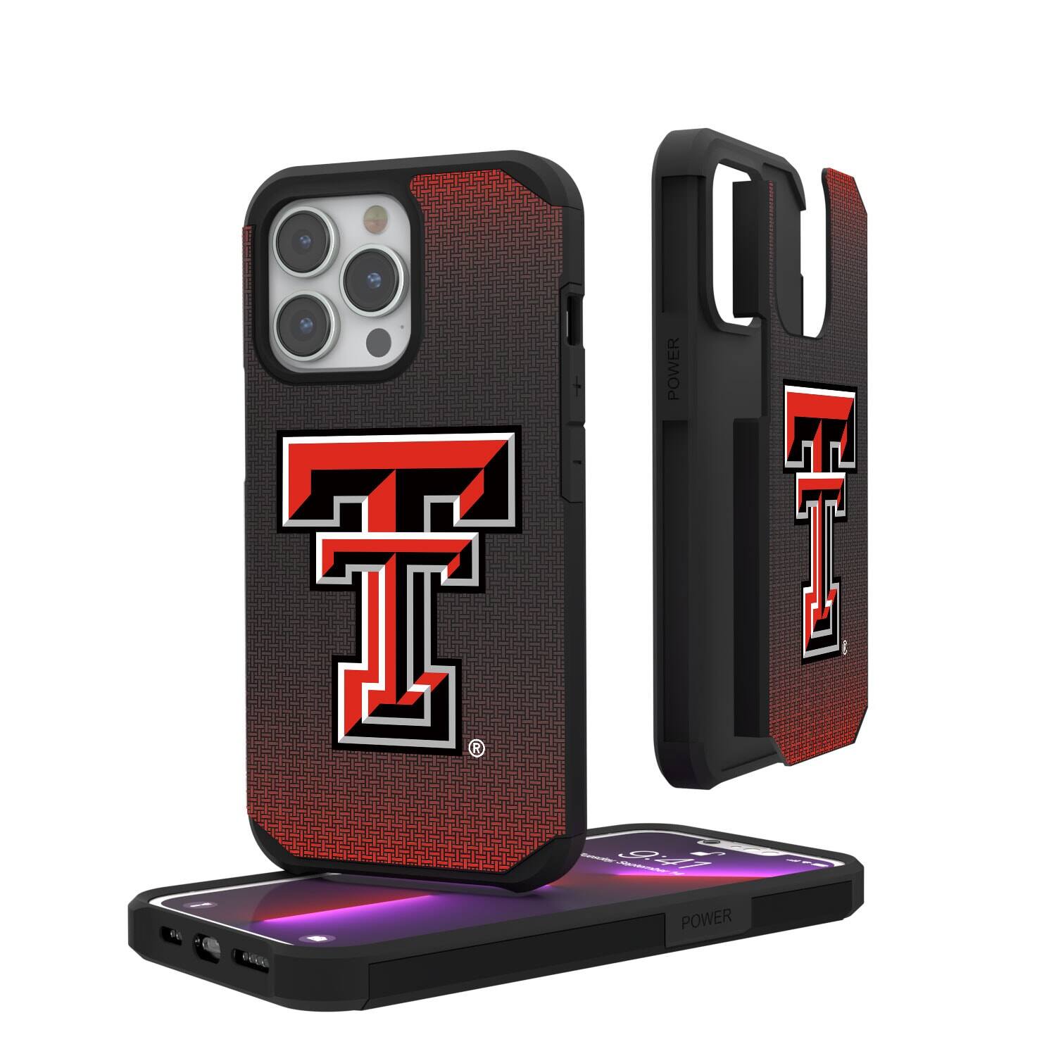 Keyscaper - NCAA - Texas Tech Red Raiders Linen Logo iPhone Rugged Case - 15 Pro - Black price history on PriceWatchPro