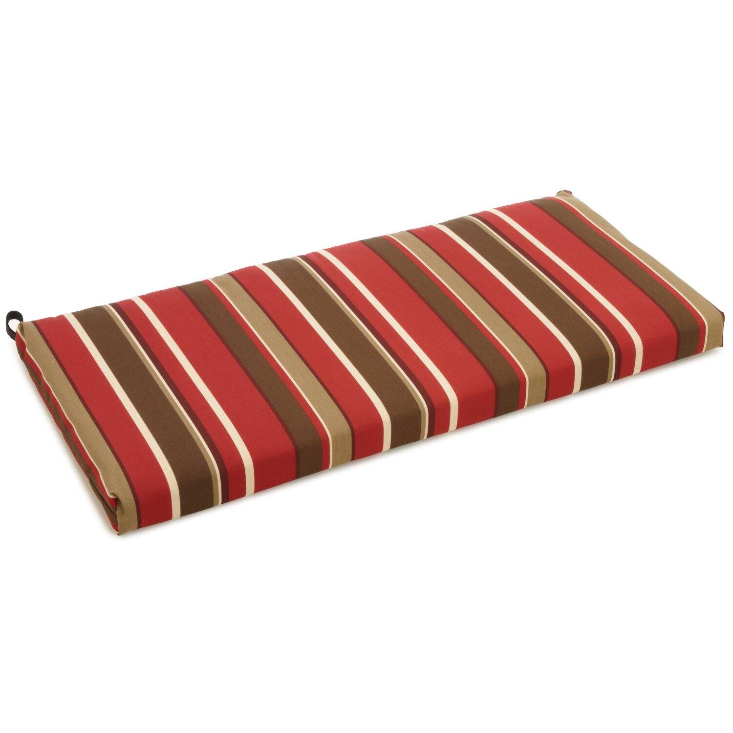Front. Blazing Needles - 42-inch by 19-inch Spun Polyester Loveseat Cushion - Monserrat Sangria.