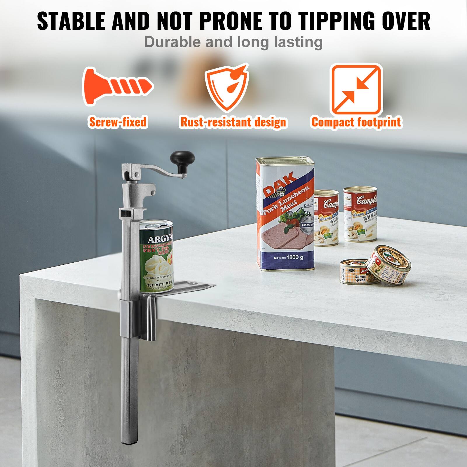 STABLE AND NOT PRONE TO TIPPING OVER  
Durable and long lasting  
Screw-fixed  
Rust-resistant design  
Compact footprint  

DAK Luncheon Meat  
Campl Pork  
ARGY  
1800 g  
Jammos Curtad