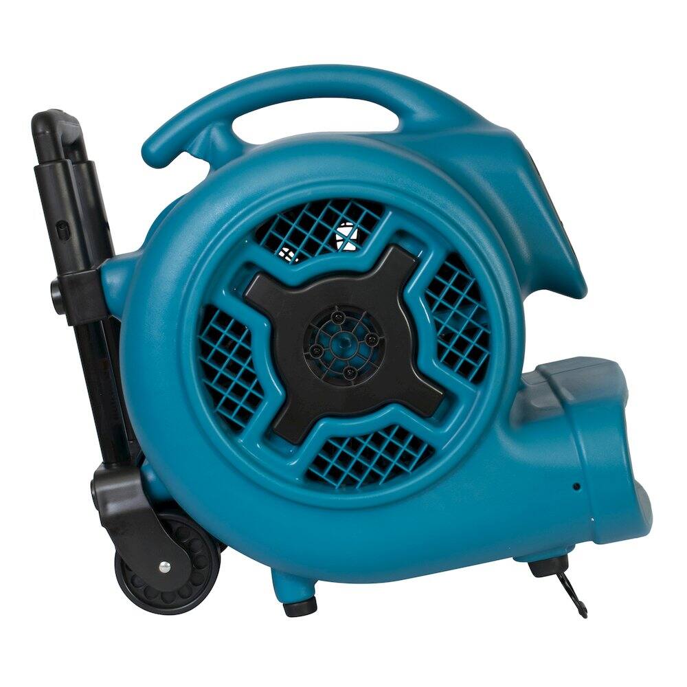 Alt View 6. XPOWER - 3/4 HP 3200 CFM 3 Speed, Carpet Dryer, Blower with Telescopic Handle and Wheels - Blue.