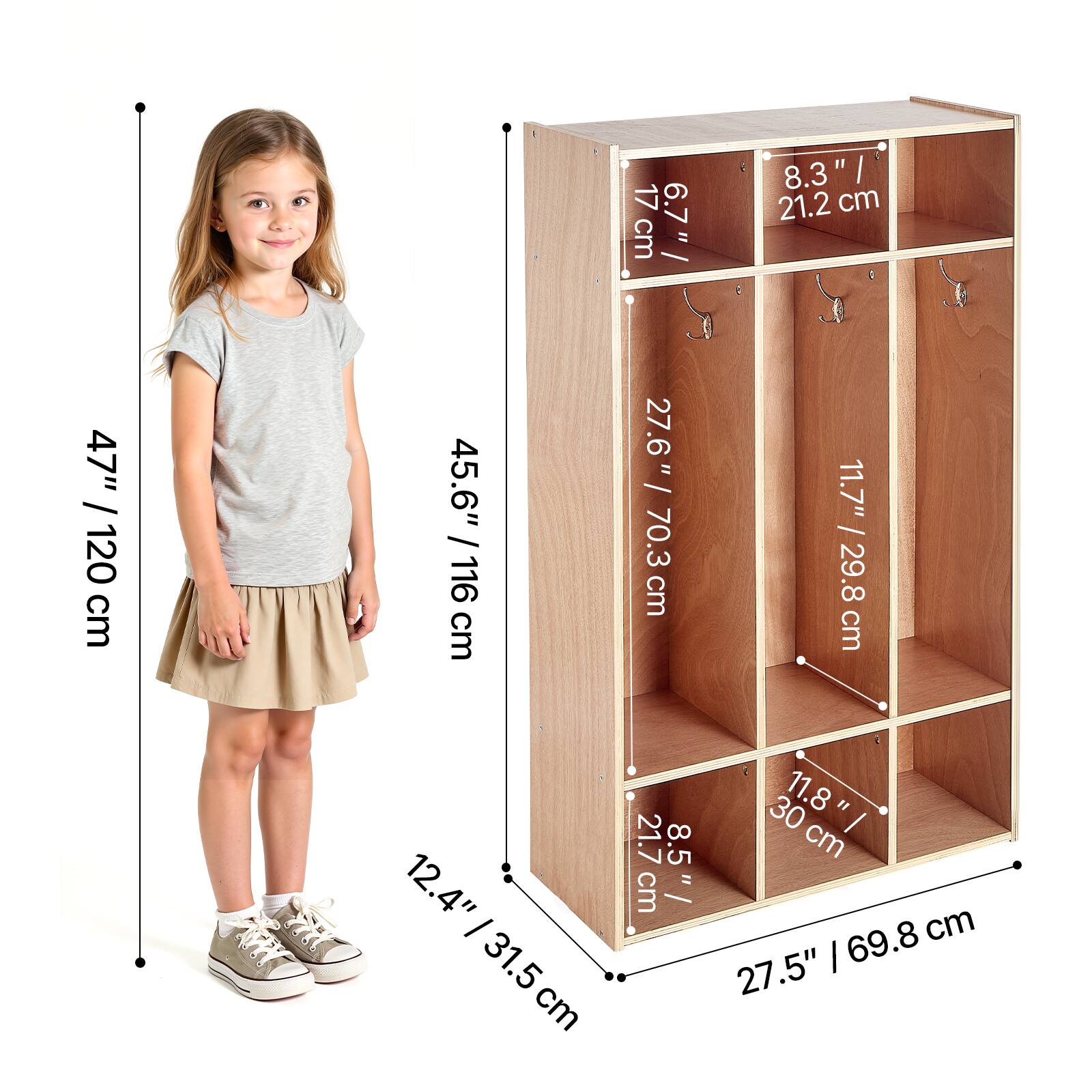 - 17 cm / 6.7"
- 8.3" / 21.2 cm
- 27.6" / 70.3 cm
- 11.7" / 29.8 cm
- 12.4" / 31.5 cm
- 11.8" / 30 cm
- 27.5" / 69.8 cm
- 45.6" / 116 cm
- 47" / 120 cm