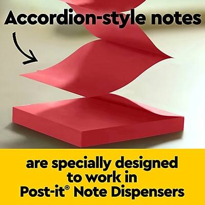 Accordion-style notes are specially designed to work in Post-it® Note Dispensers.