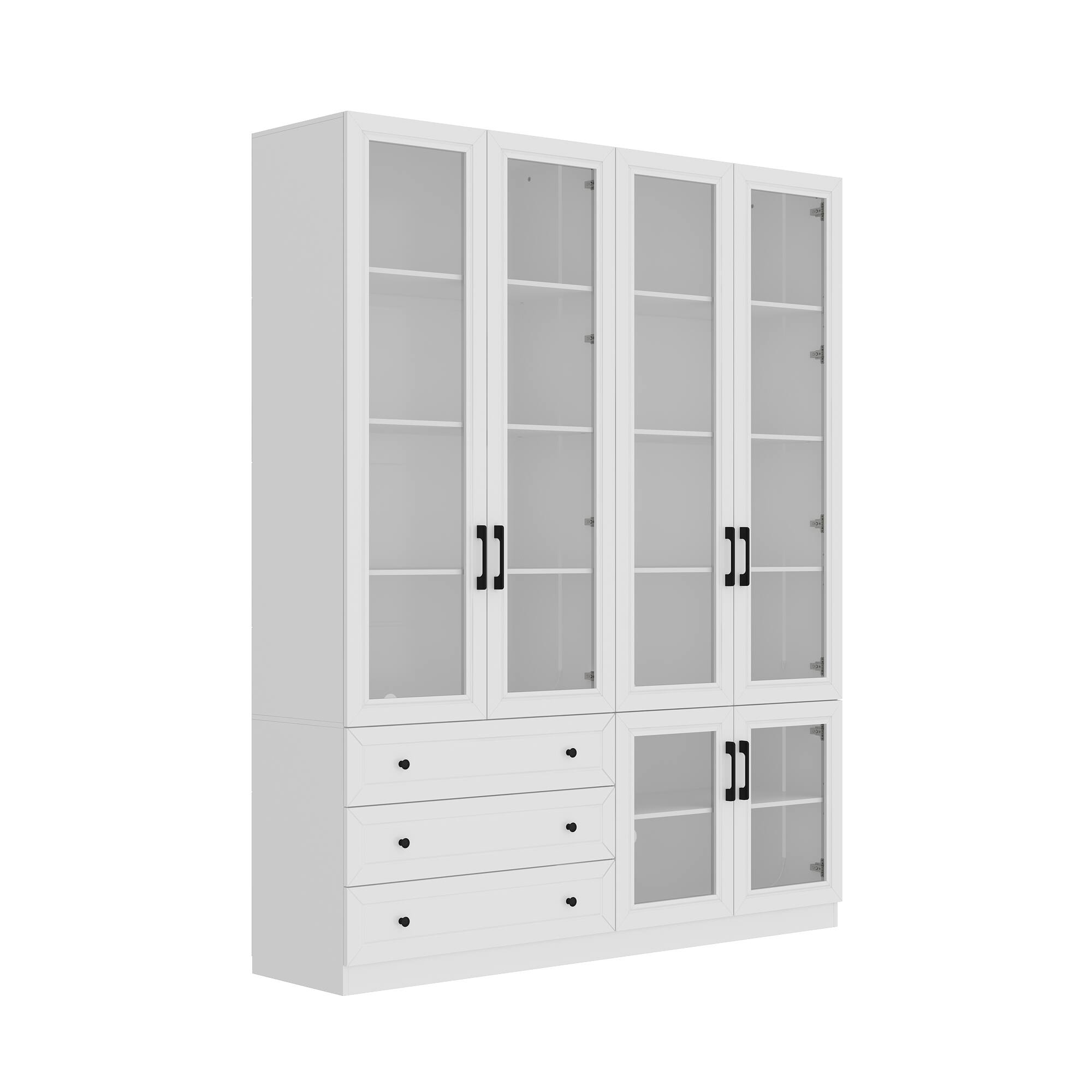 Angle. FUFU & GAGA - FUFU&GAGA LED - Lit Glass - Door Storage Cabinet: Adjustable, Anti - Tip, Multi - Color - White.