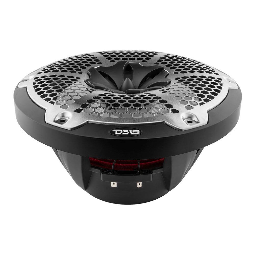 Alt View 3. DS18 Audio - NXL 10" 2-way Coaxial Speaker with RGB LED Lights, Built-in Driver and Grille (Pair), 200W RMS 4-Ohm - Black.