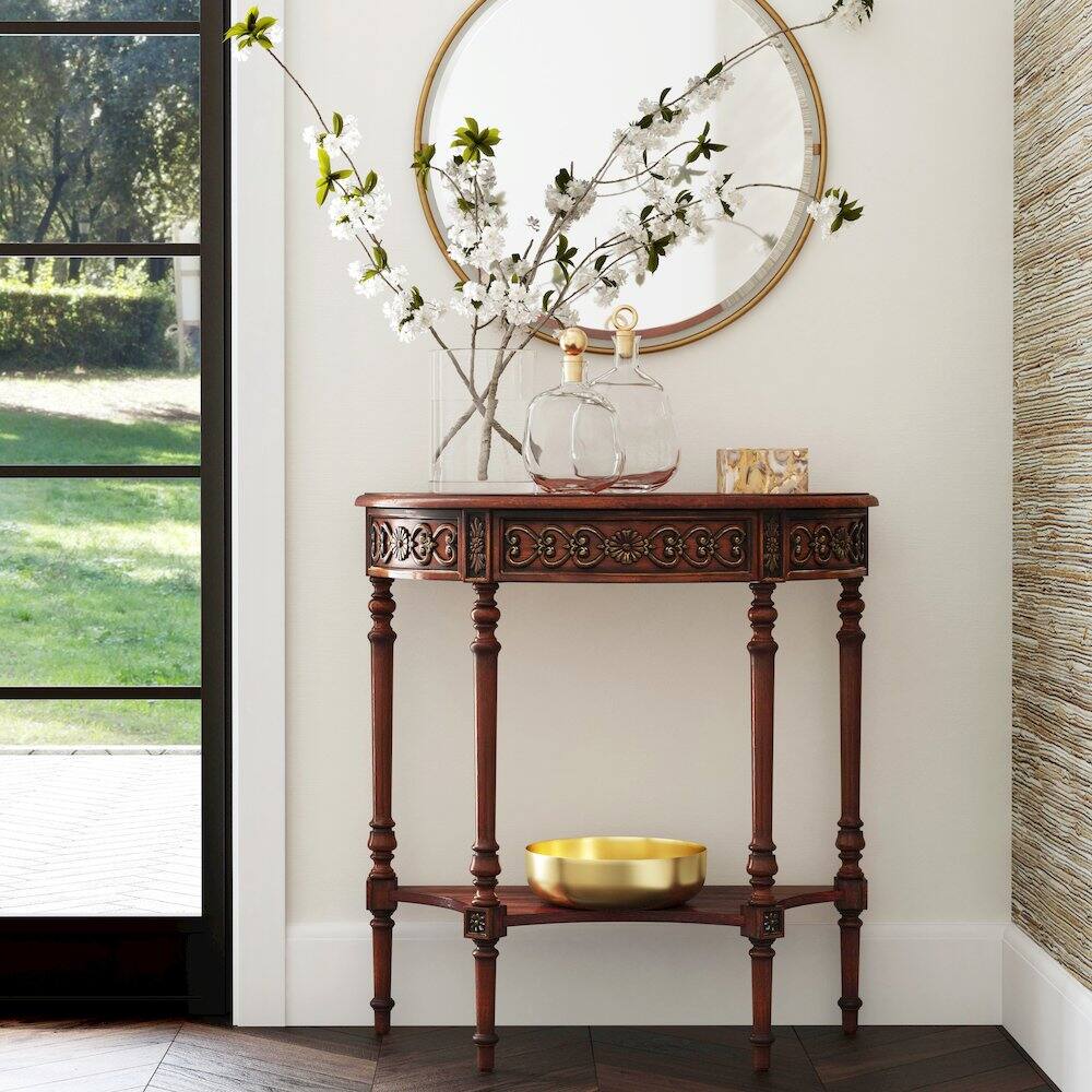 Alt View 4. Butler Specialty - Danelle Demilune 30" Console Table - Dark Brown.