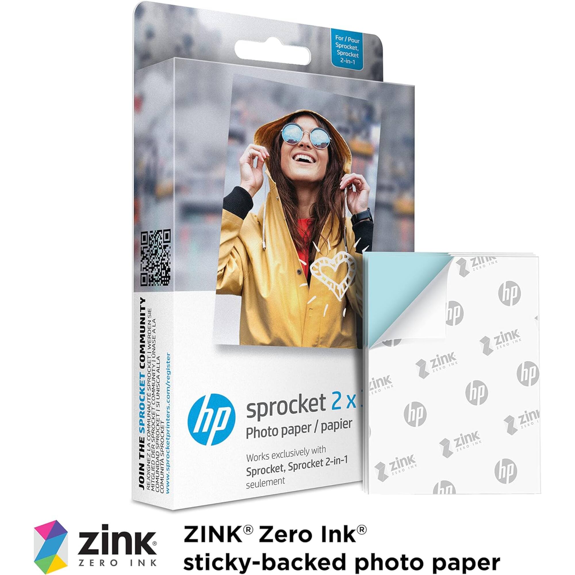 For Sprocket, Sprocket 2-in-1  
ZINK THE ... hp SIE p COMMUNITY WERDEN ONASEALA zink INE zink .... ... ZERO UCCANIA .com/register ink INE hp ... hp SPROCKET IS sprocket 2 X COMMUNAL XON hp hp zin ZEROT CKET Photo paper / papier THE SMOCK www.sprocketprinters with zink 2E8010K JENO DER Works exclusively Sprocket 2-in-1 zink Sprocket, INE JOIN RELOIGNEZ PIGLEO COMUNIDAD COMUNITA seulement ZERO hn hp R R zink ZINK Zero Ink ZERO INK sticky-backed photo paper

---

For / Pour Sprocket, Sprocket 2-in-1  
ZINK Photo paper / papier  
Works exclusively with Sprocket 2-in-1  
JOIN THE SPROCKET COMMUNITY  
www.sprocketprinters.com/register  
hp  
ZINK® Zero Ink®  
sticky-backed photo paper
