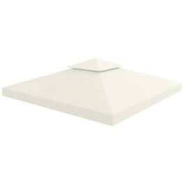 Outsunny - 10' x 10' Gazebo Replacement Canopy 2 Tier Top UV Cover Pavilion Garden Patio Outdoor (TOP - Cream White