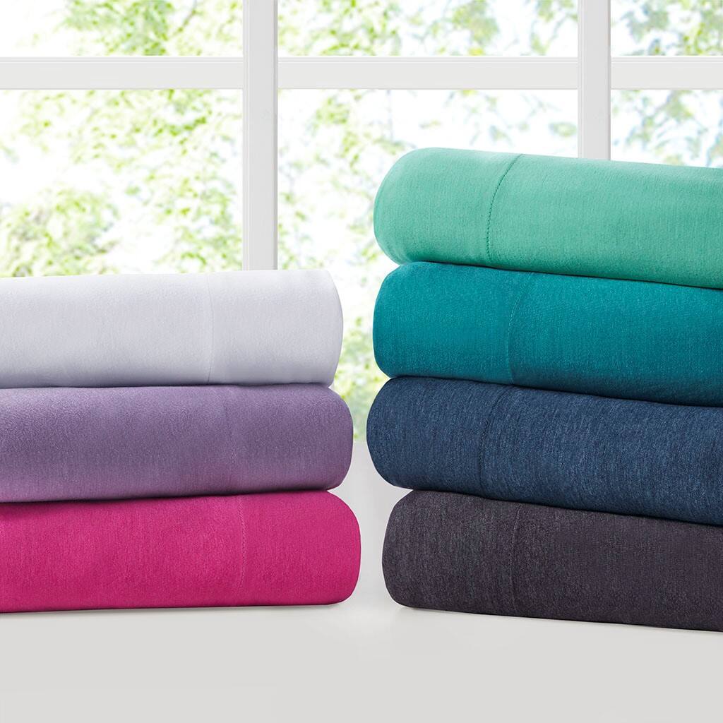 Alt View 3. Gracie Mills - Gracie Mills Atlas All-Season Cotton Blend Jersey Knit Sheet Set - Purple.