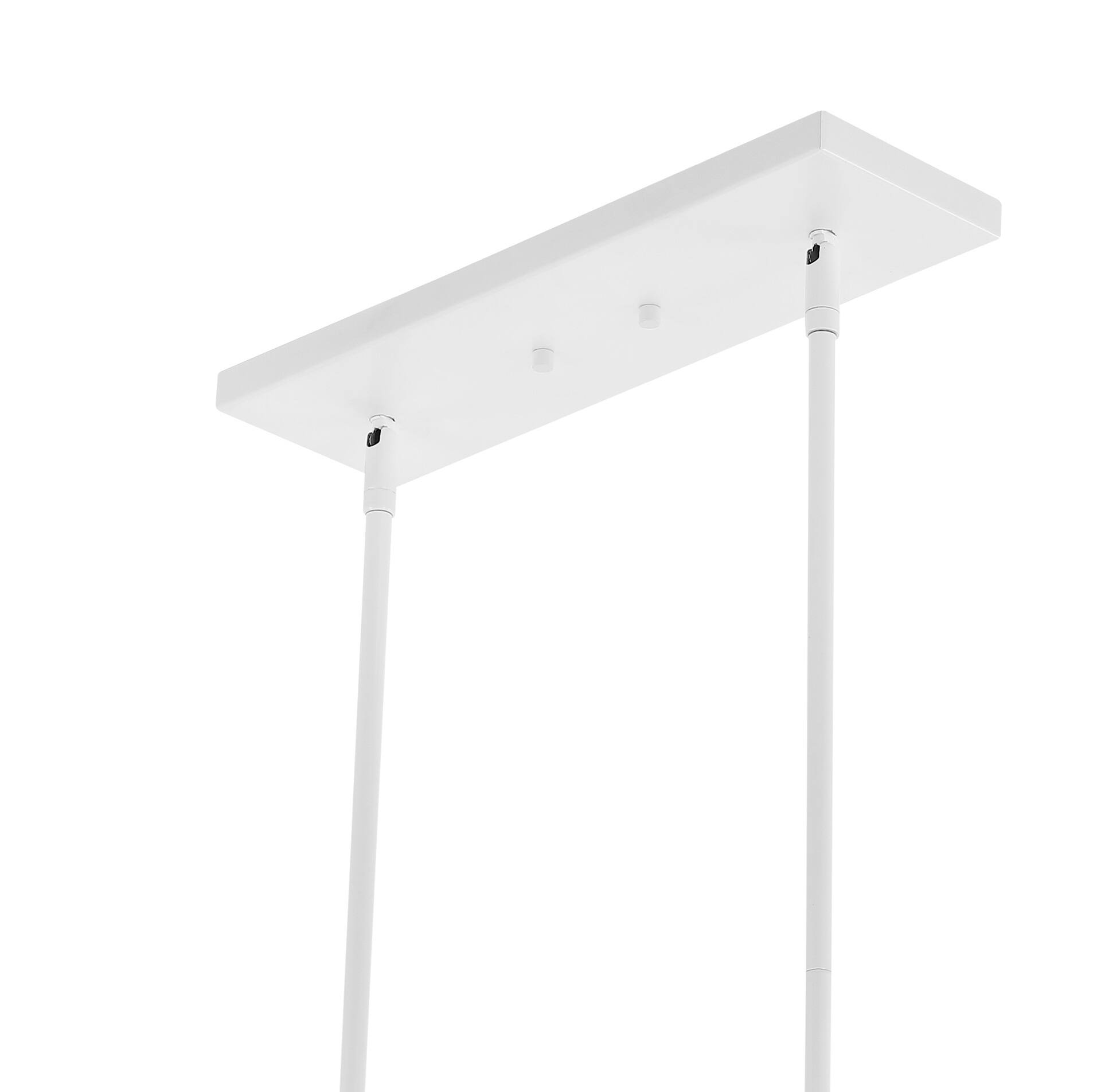 Alt View 5. Jonathan Y - Floyd 38" 5-Light Bohemian Farmhouse Iron Adjustable LED Pendant, White/Brass Gold - White.