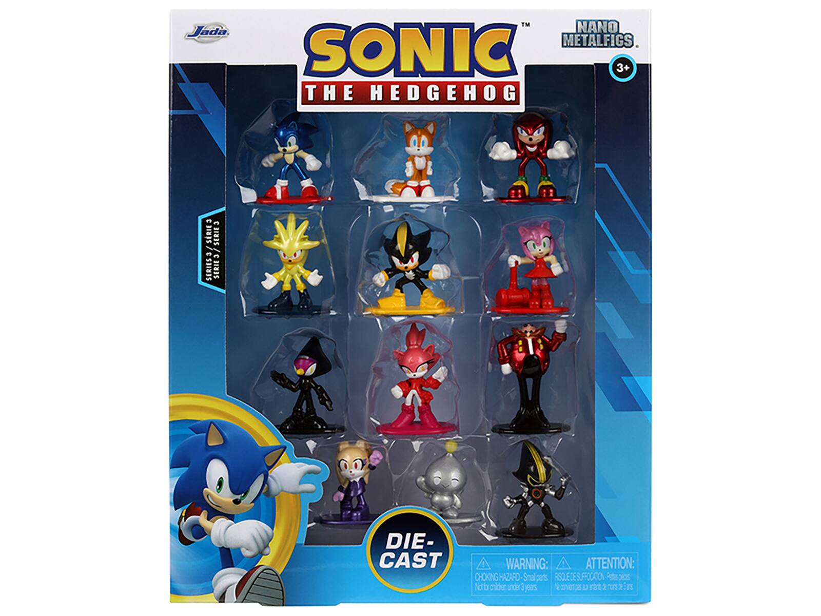 Jada TM NANO METALFIGS SONIC 3+ THE HEDGEHOG SERIES DIE- CAST WARNING: ATTENTION: CHOKING HAZARD - Small parts. Not for children under 3 years.