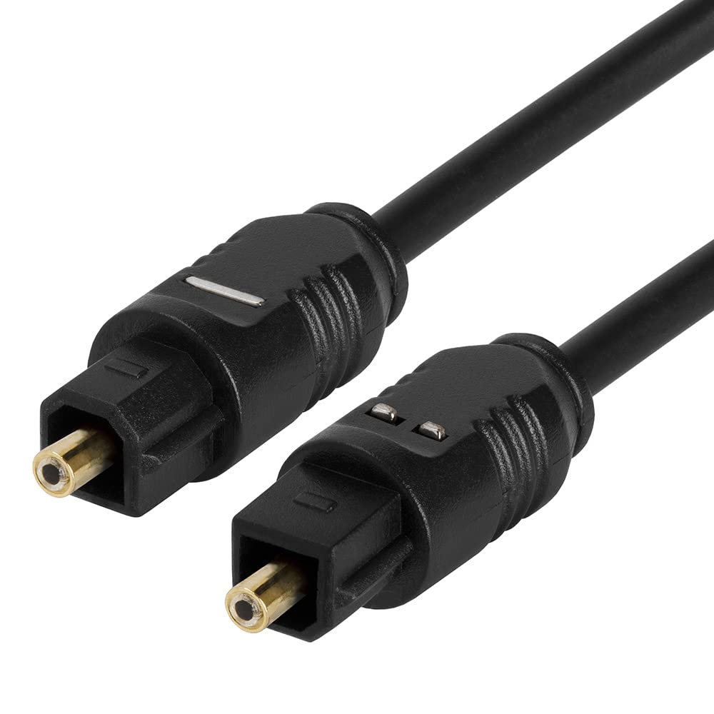 Left. Cmple.com - Toslink Optical Audio Cable 6ft Black S/PDIF Fiber Optic Cord Gold-Plated - Black.