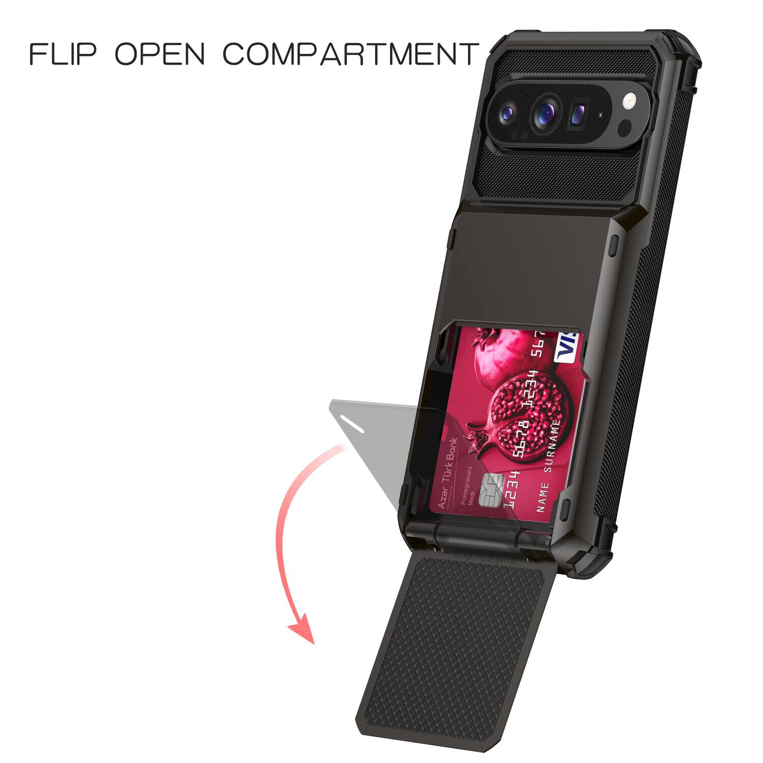 FLIP OPEN COMPARTMENT  
Bank Turk Azar  
Pomegranate Med  
567  
VI  
hET  
5678  
SURNAME  
1234  
NAME