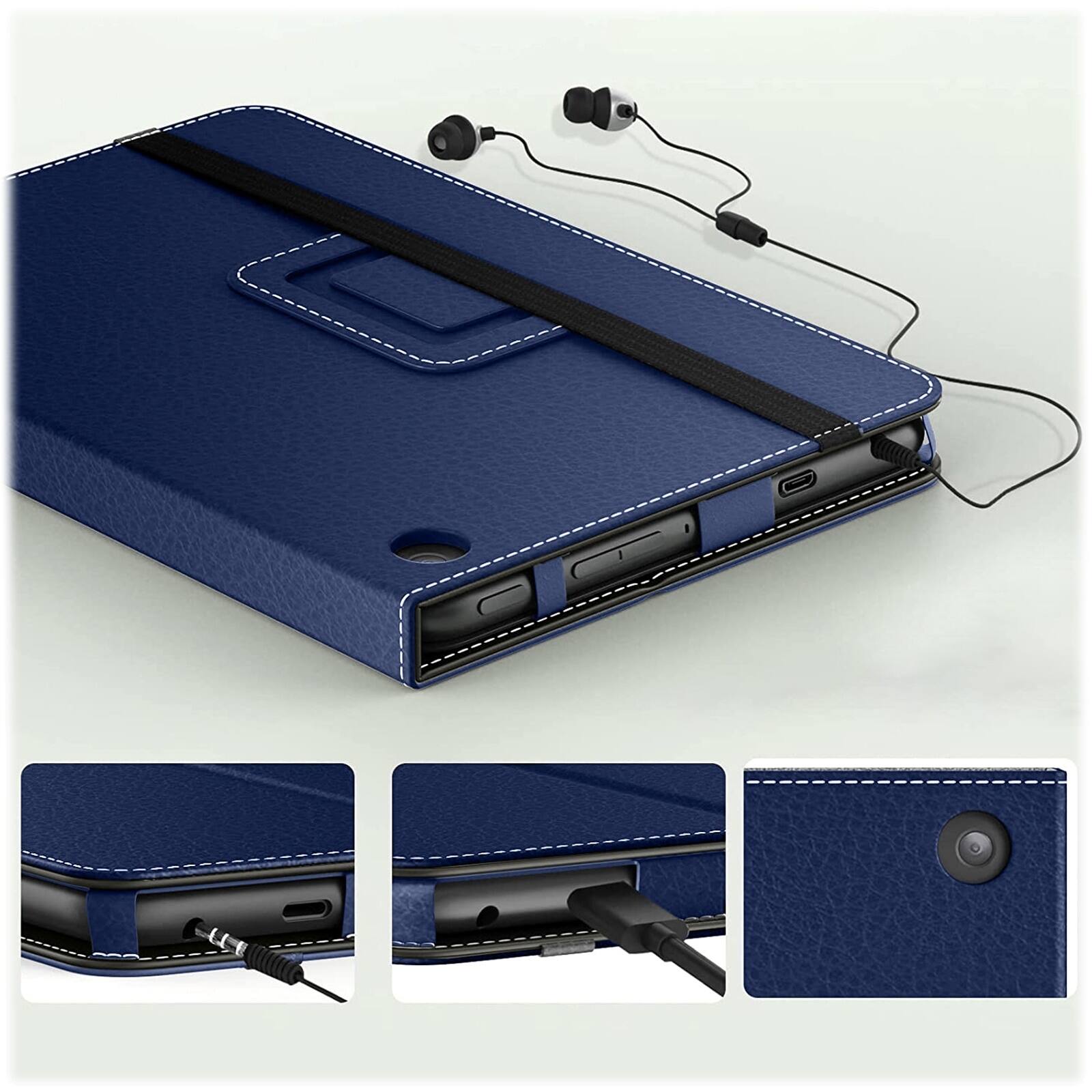 Alt View 15. SaharaCase - Hand Strap Series Folio Case for Amazon Fire 7 (2022) - Blue.