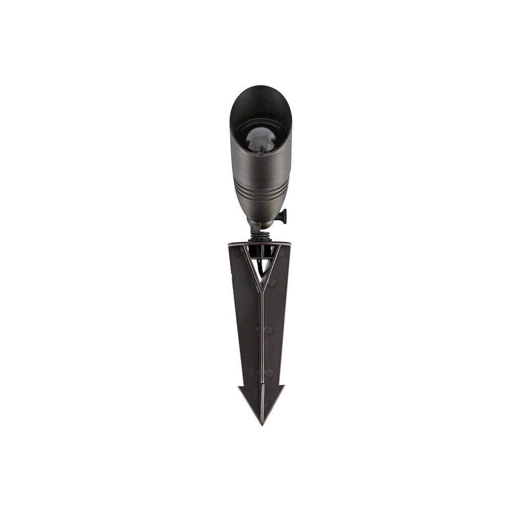 Left. Elitco Lighting - Outdoor 12V Cast Brass Spot Light, 3 inch Wide x 8.5 inch High - Dark Bronze.
