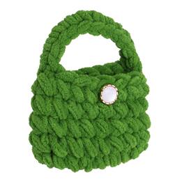 Unique Bargains - Crochet Purse Pouch, Cute Handmade Knitted Storage Bag, for Earbuds Headphones Keys Makeup - Olive Green