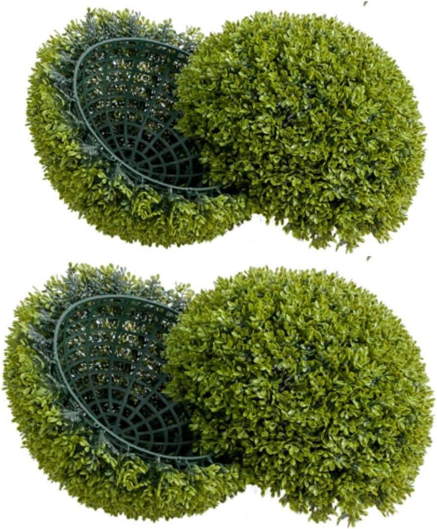 Alt View 4. Homhougo - 15.7 inch Artificial Plant Topiary Ball Set of 2, Lifelike Artificial Boxwood Ball, UV Resistant Faux Greenery Balls, - Aglaia Odorata.