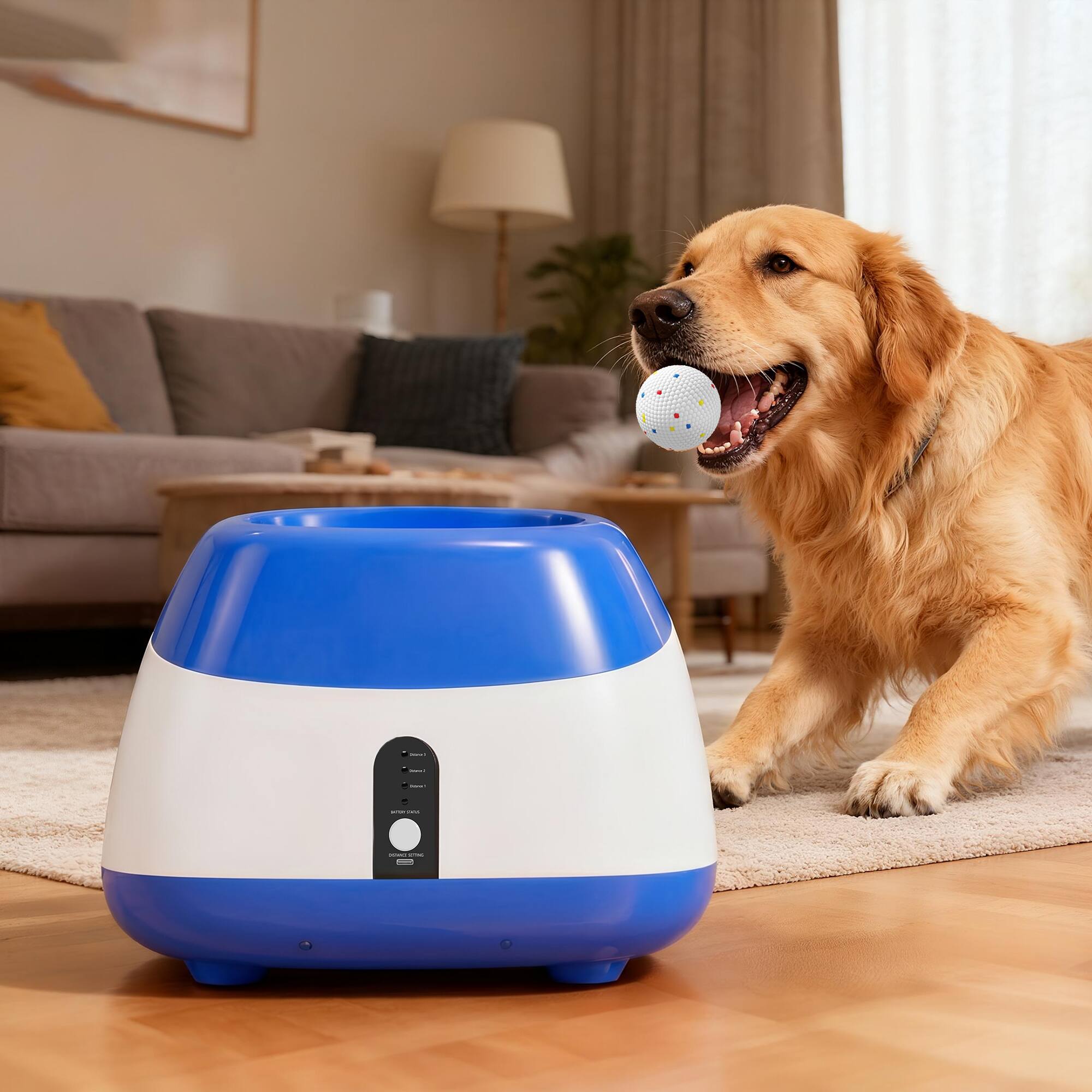 Alt View 7. Pawhut - Dog Ball Launcher with 26-80 FT Distance - Blue.