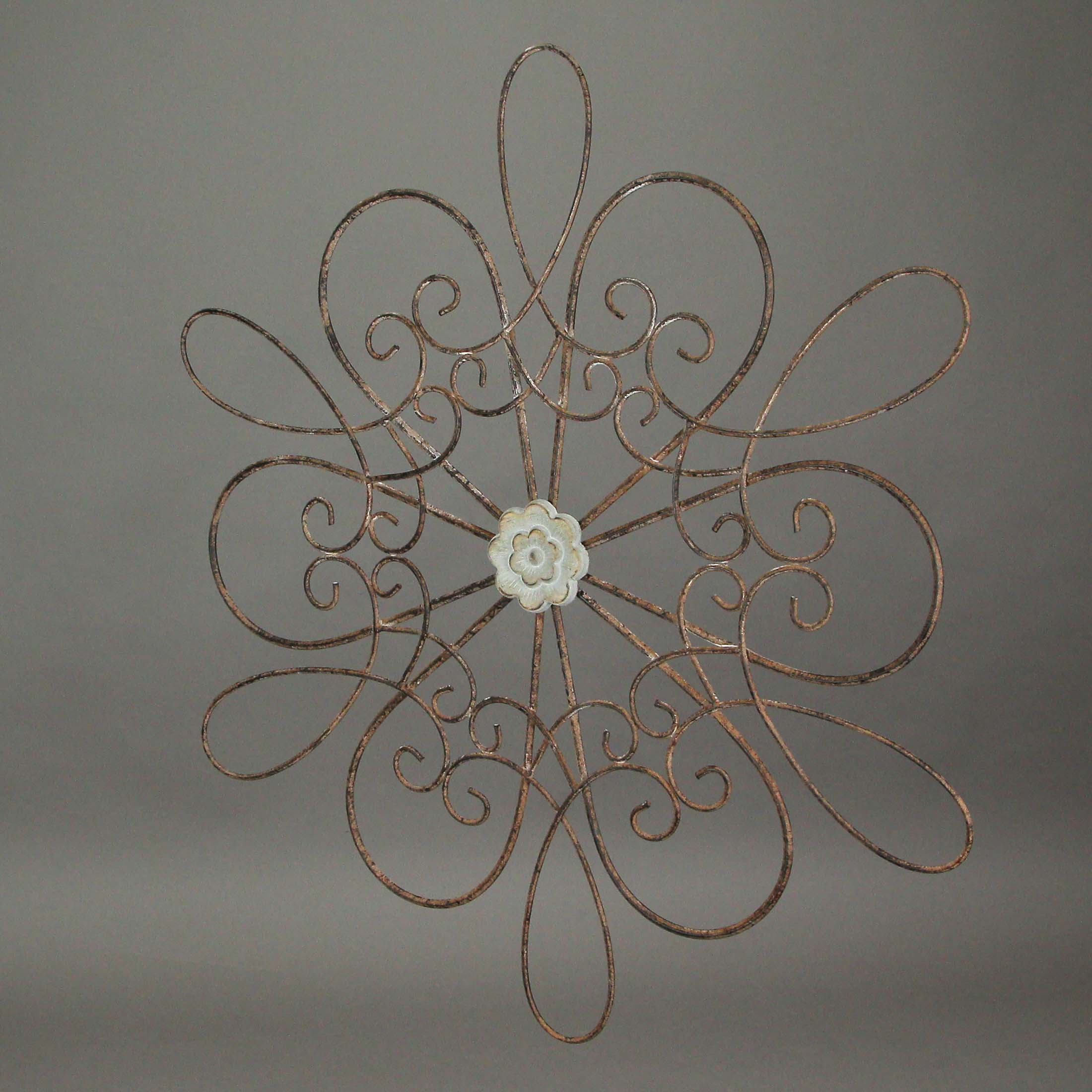 Alt View 3. Mayrich Company - 30 Inch Rustic Wood Metal Flower Sculpture Wall Hanging Art Home Decor Set Of 2 - Multicolored.