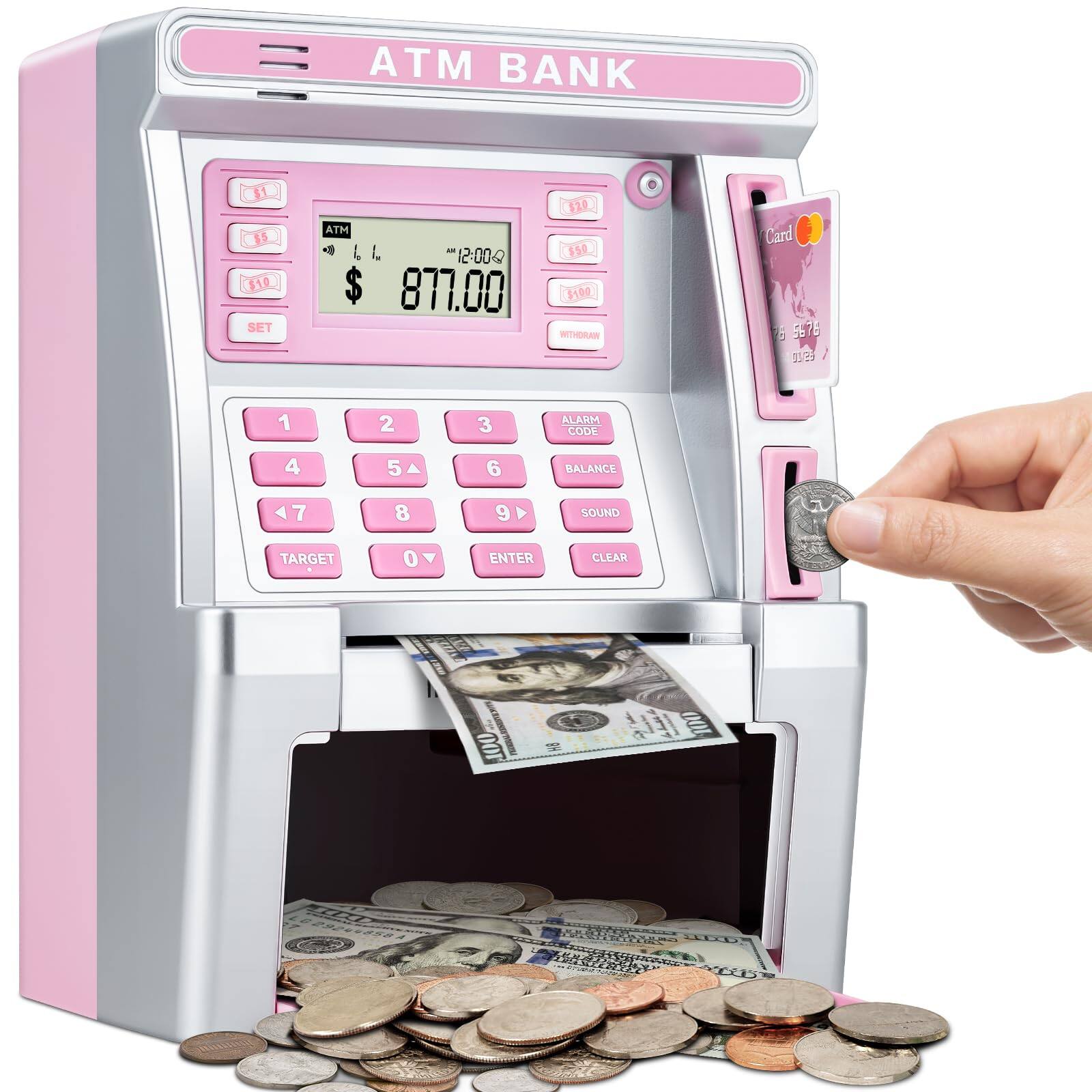 JETRANSPORT - Piggy For Atm Machine Real Money With Debit Card Bill Feeder Recognition Balance Calculator Electronic