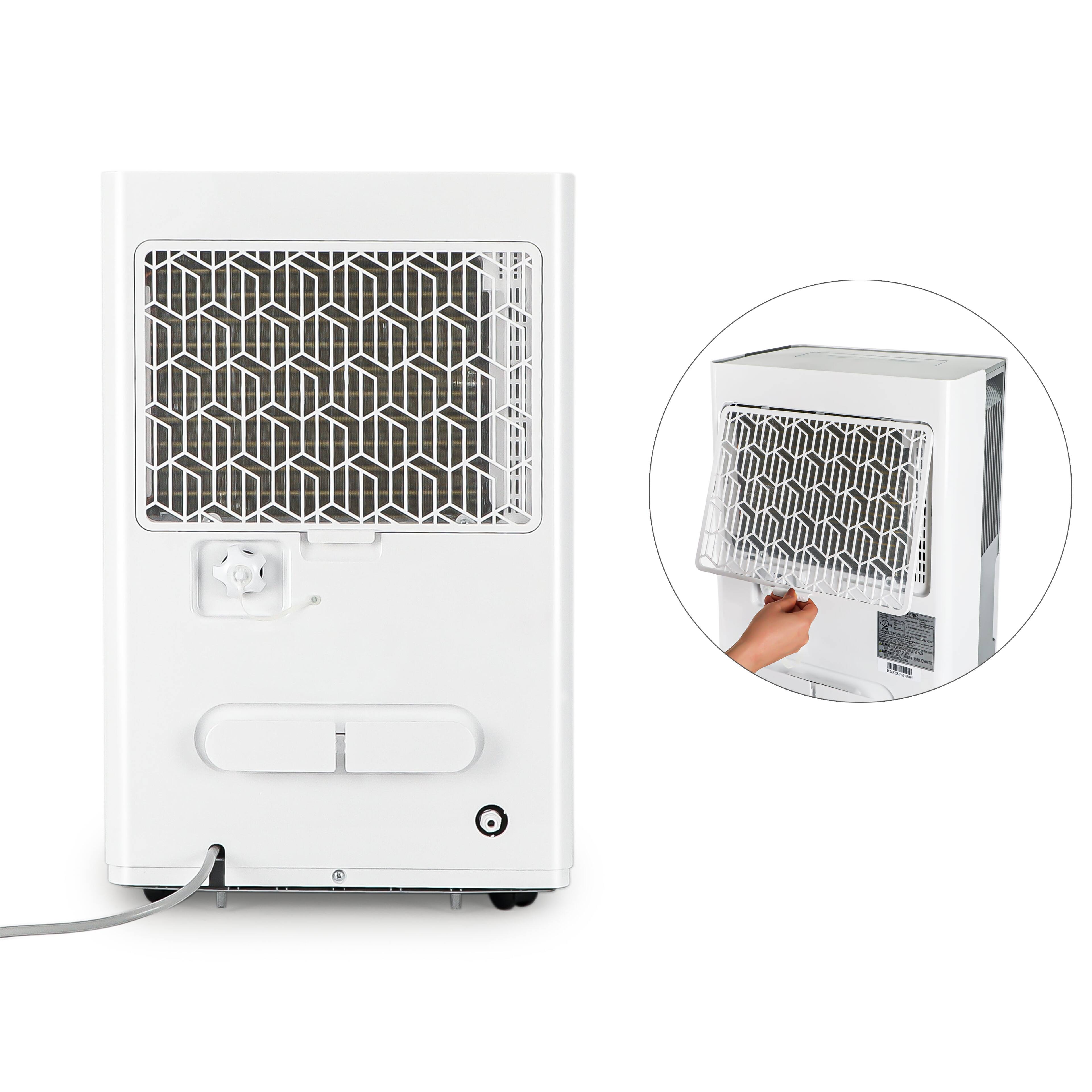 Left. Black+Decker - BLACK+DECKER 1500 Sq. Ft. Dehumidifier for Medium to Large Spaces and Basements, Energy Star Certified, BD22MWSA - White.