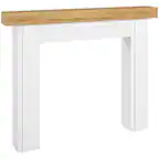 Front. Homcom - Modern Fireplace Mantel, Freestanding Fireplace Surround with Leg for Electric Fireplaces, 51.2" W x 40.6" H, - natural.