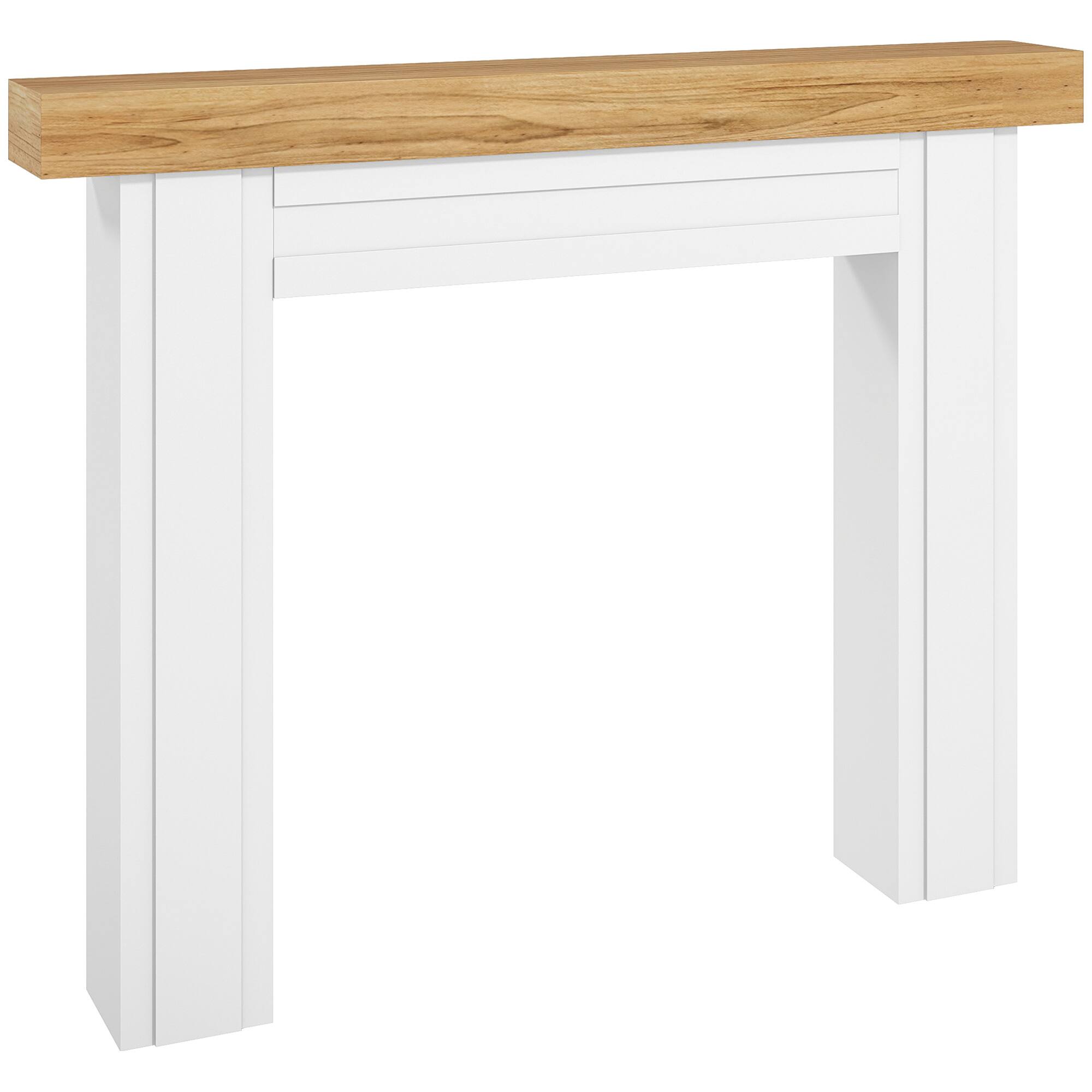 Homcom - Modern Fireplace Mantel, Freestanding Fireplace Surround with Leg for Electric Fireplaces, 51.2" W x 40.6" H - natural