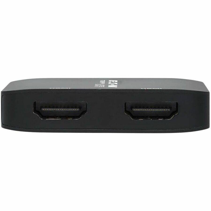 Alt View 1. Tripp Lite - Eaton Tripp Lite Series USB-C Adapter, Dual Display - 4K 60 Hz HDMI, HDR, 4:4:4, HDCP 2.2, DP 1.4 Alt Mode, Black - 1 x - Black.