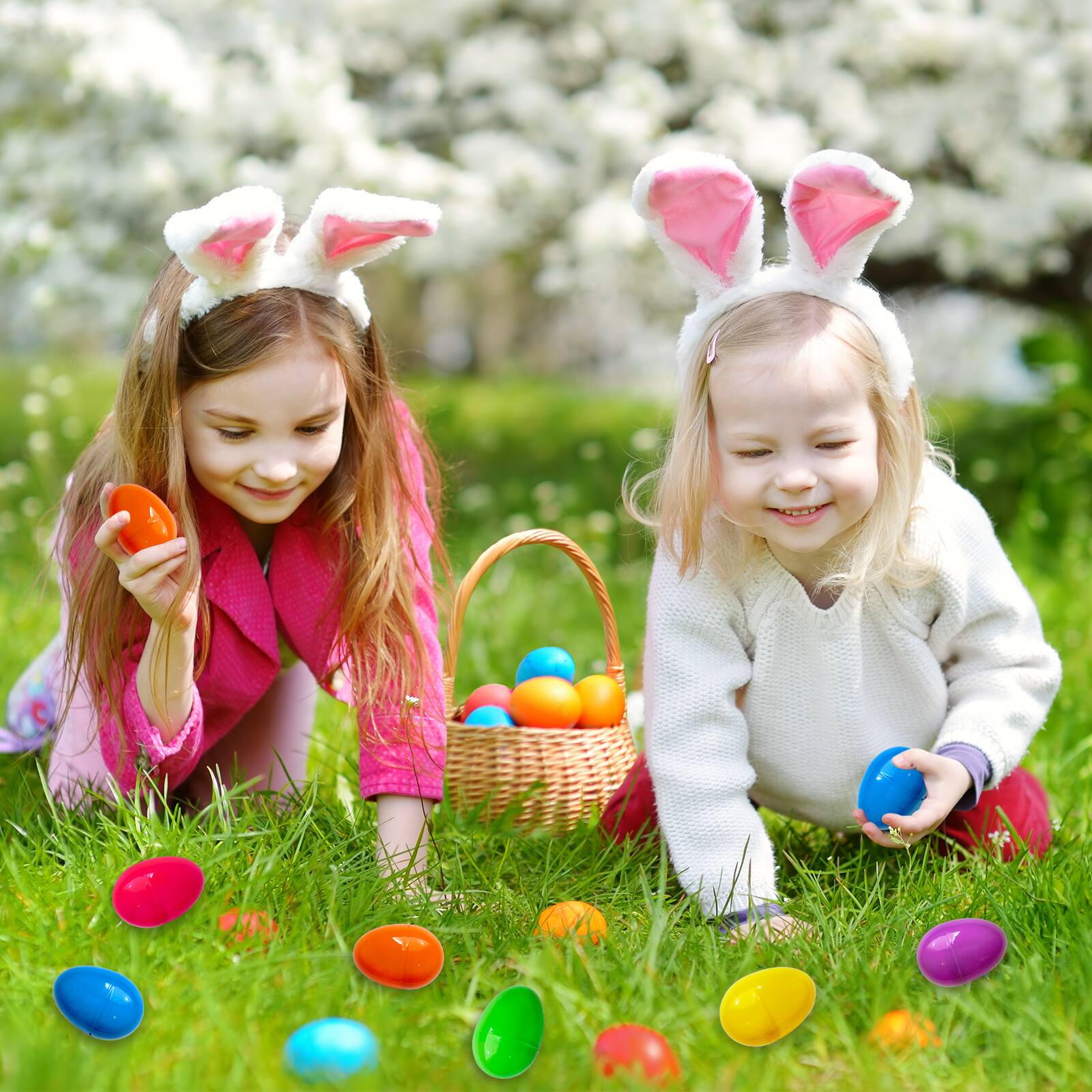 Alt View 1. Hansmart - HANSMART 50/100/200/500PCS Fillable Easter Eggs Colorful Creative Easter Gift Box Children's Toys Party Decoration - Multiple colors.