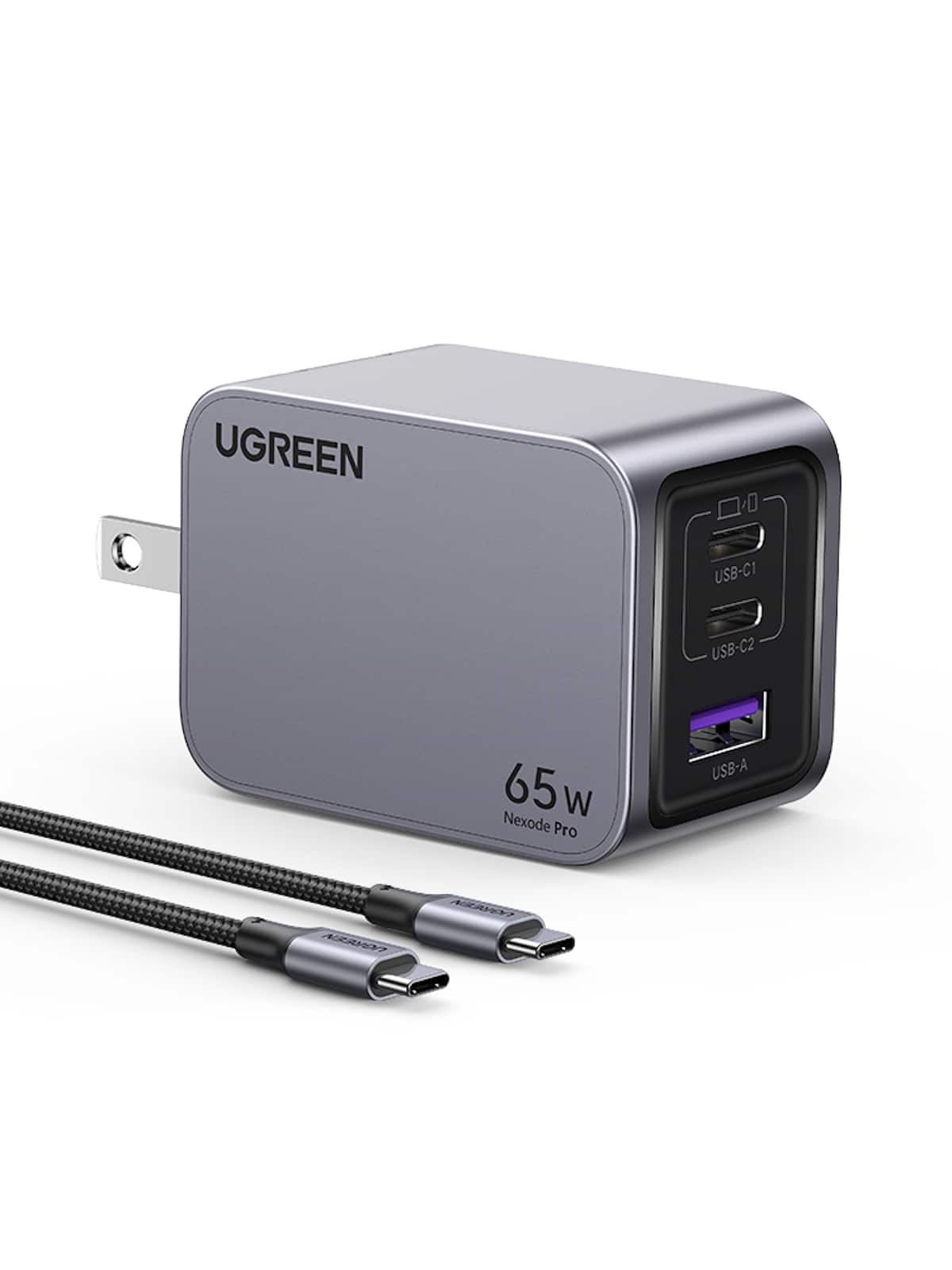 UGREEN USB-C1 USB-C2 65W Nexode Pro USB-A