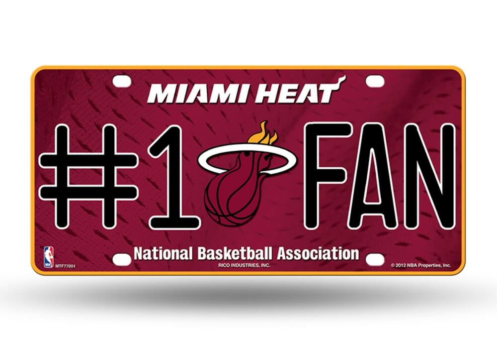 Miami Heat #1 Fan Metal License Plate Tag - Number One! Let's Go!!