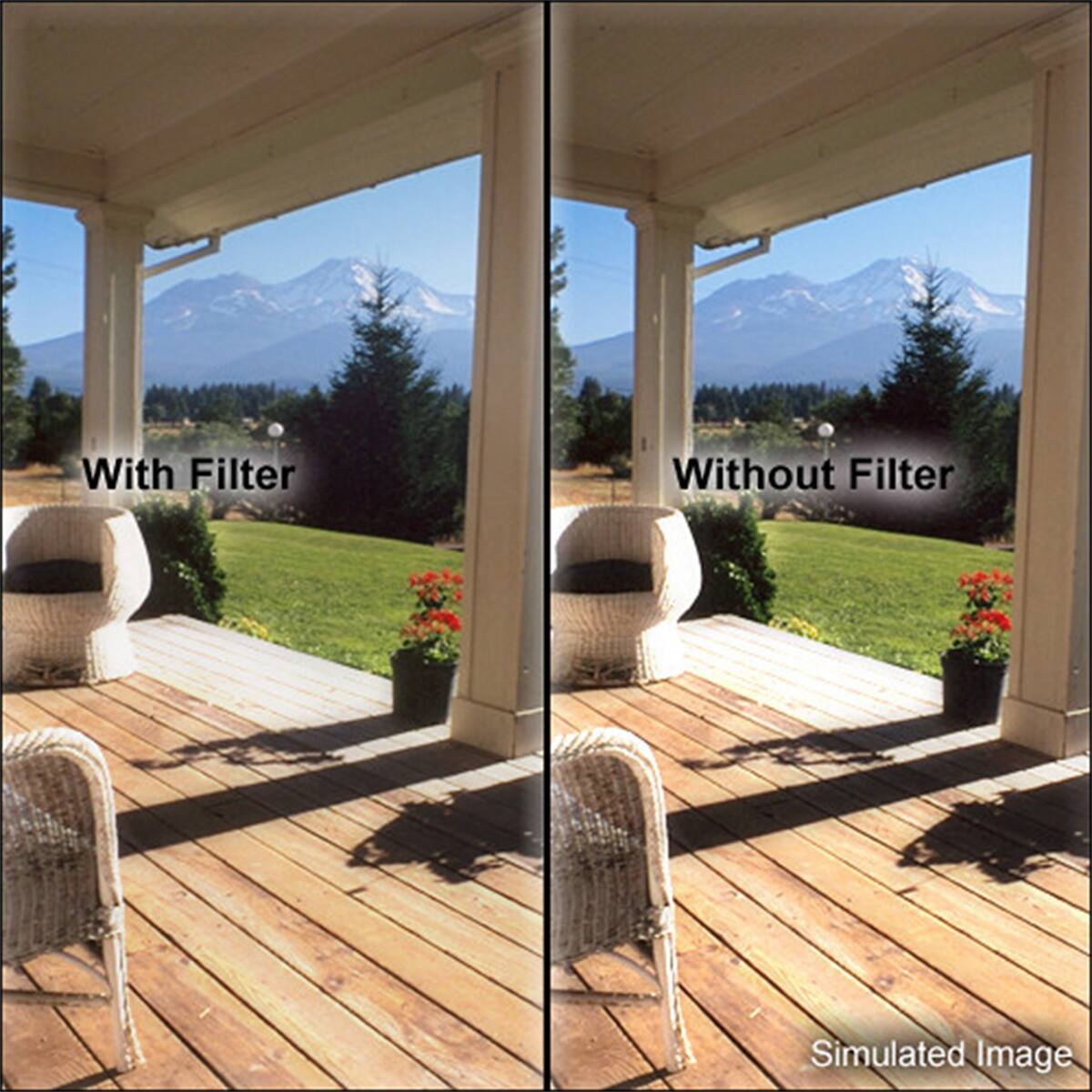With Filter Without Filter Simulated Image