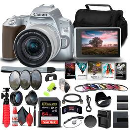 Canon - EOS 250D / Rebel SL3 DSLR Camera with 18-55mm Lens (Silver) Starter Bundle