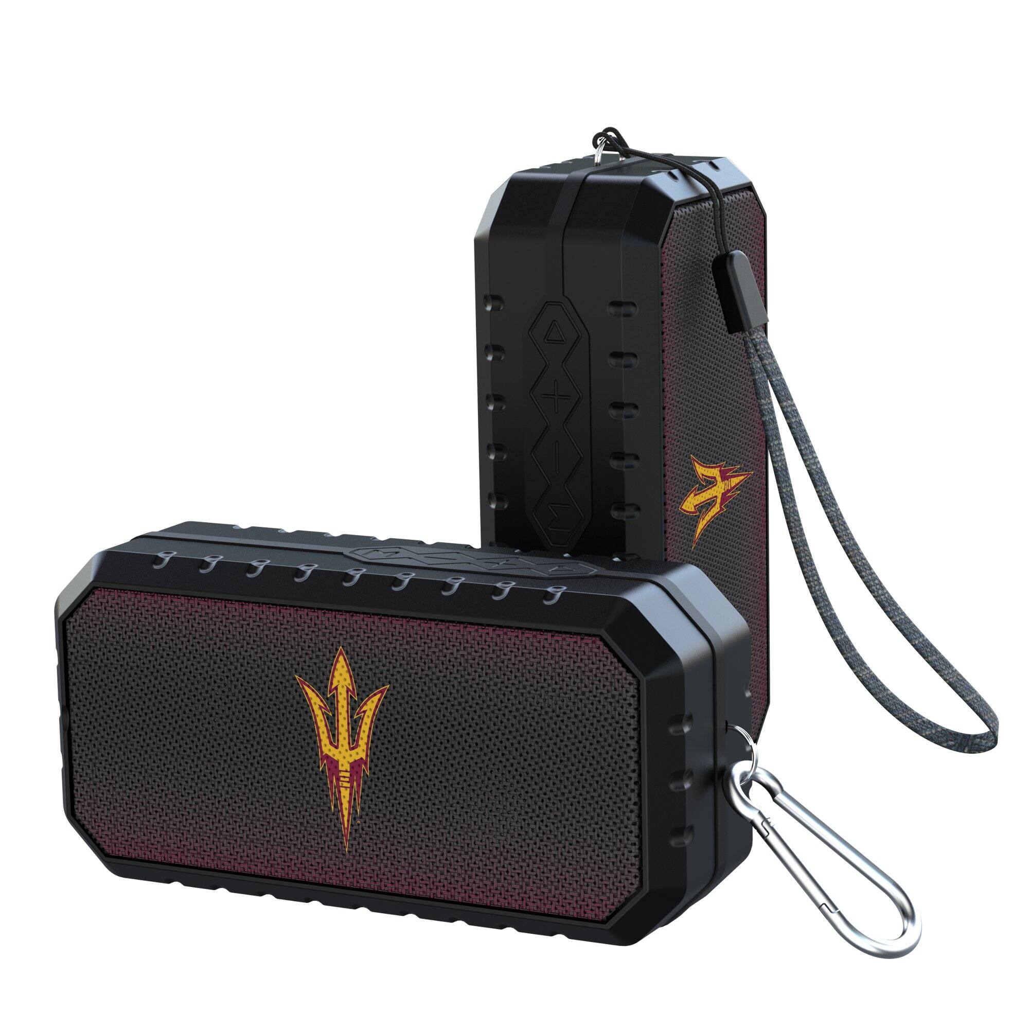 Front. Keyscaper - Arizona State Sun Devils Water Resistant Linen Print Bluetooth Speaker - Black.