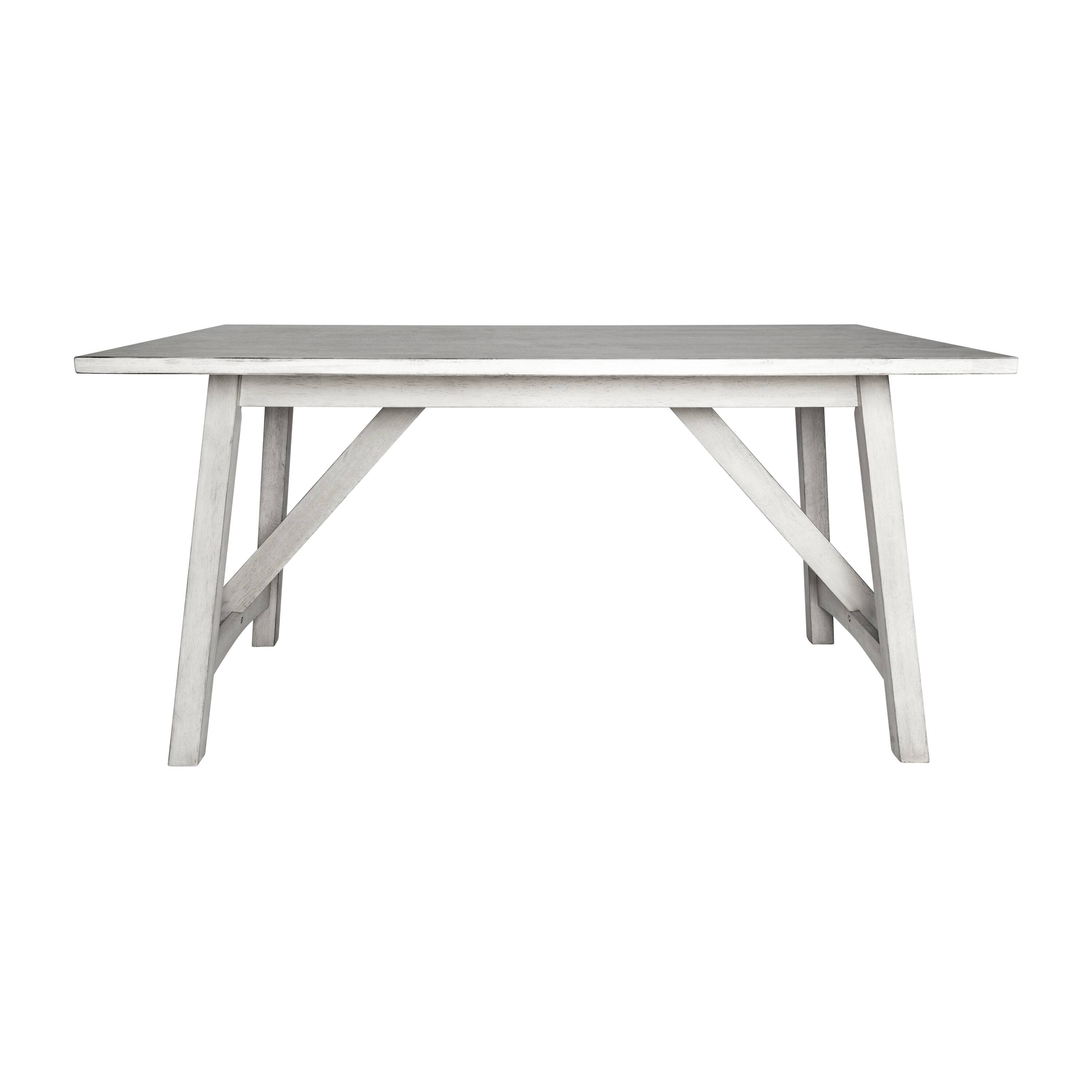 Alt View 8. Emma + Oliver - Lawson Farmhouse Wooden Trestle Base Dining Table - Antique White.