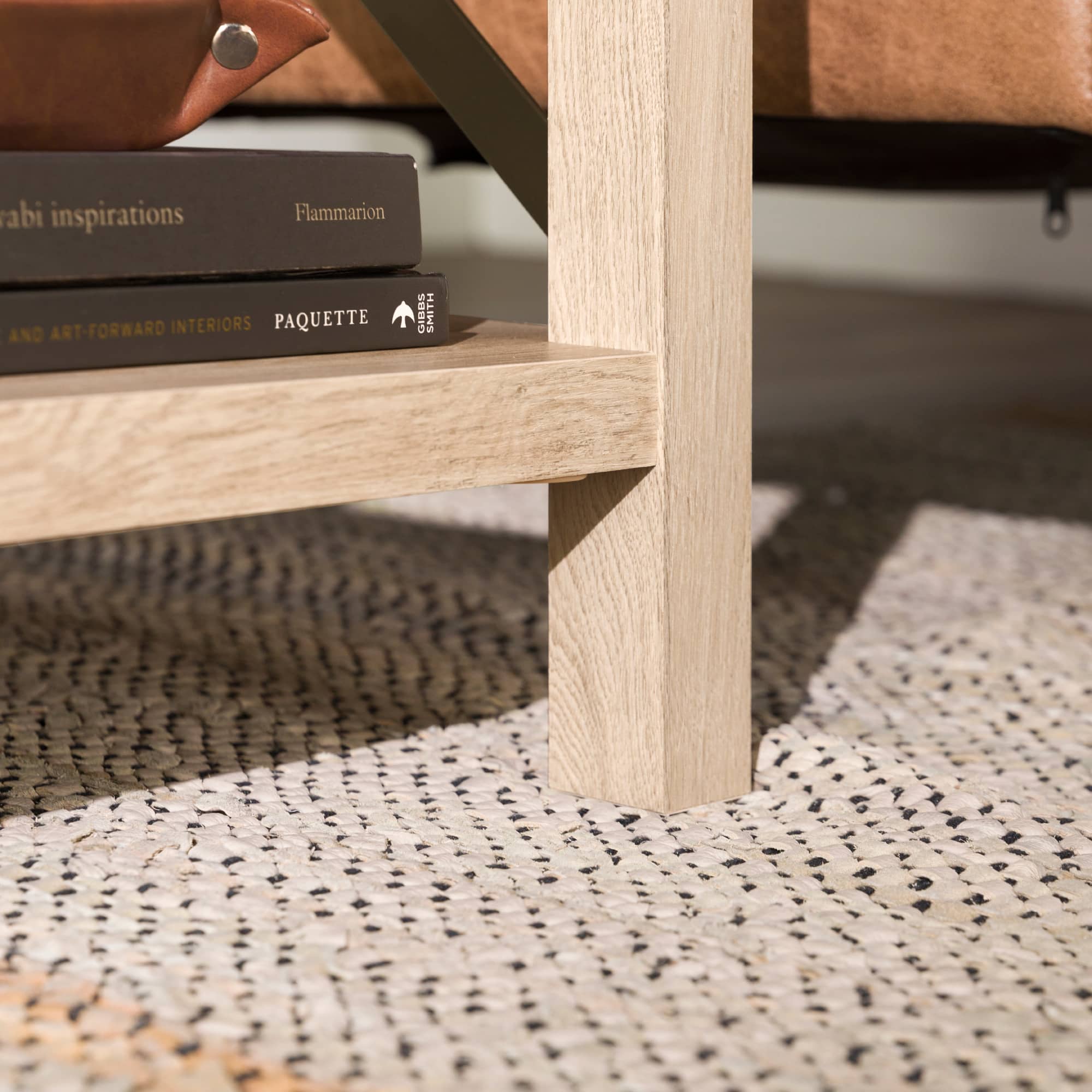 Alt View 16. Walker Edison - Farmhouse Metal Accent Side Table - White Oak.