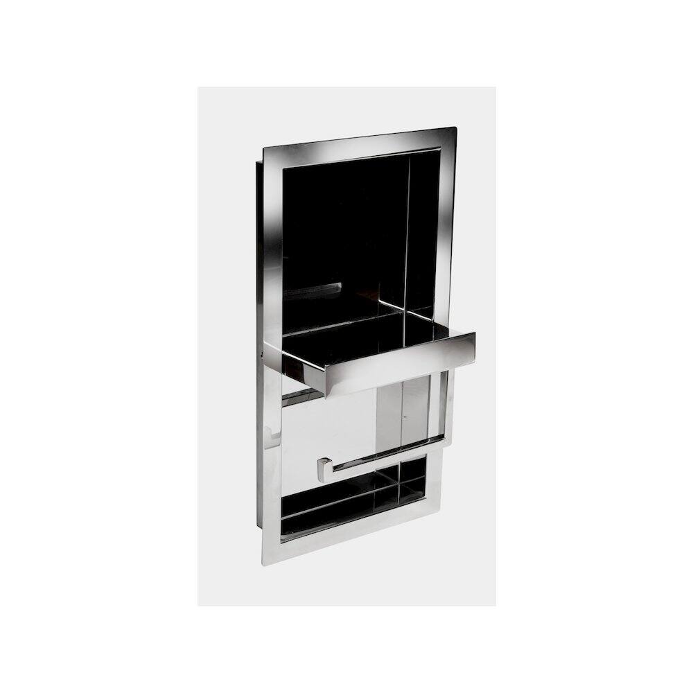 Back. Alfi - ALFI brand Polished Stainless Steel Recessed Toilet Paper Holder Niche - Silver.