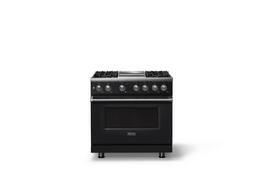 Viking - 36"W. 4 Burner Pro 5 Series 5.6 Cu. Ft. Freestanding Sealed LP Dual Fuel Convection Range/Griddle - Onyx - Onyx