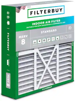 Filterbuy - 20x22x5 MERV 8 Dust & Allergy Defense, Pleated HVAC AC Furnace Air Filters Replacement for Amana & More (1-Pack) - Silver