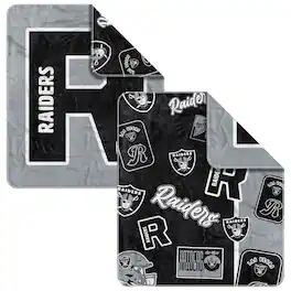 Logo Brands - Las Vegas Raiders 50- x 60- Dream Weave Throw Blanket - Black