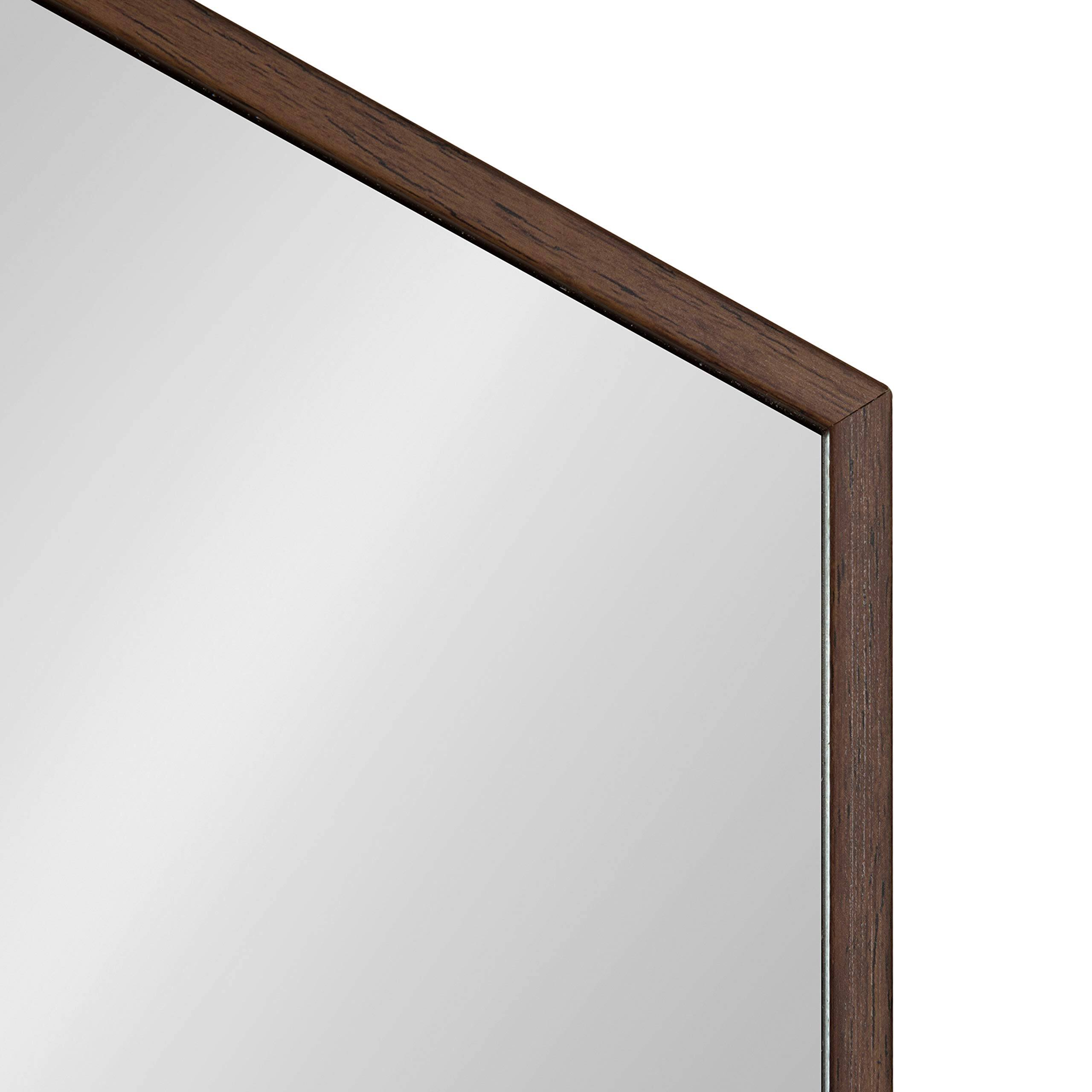 Back. Dazzling Pops - Rhodes 6 sided Hexagon Wall Mirror 30 75 Walnut Brown - Natural 31"L x 22"W.