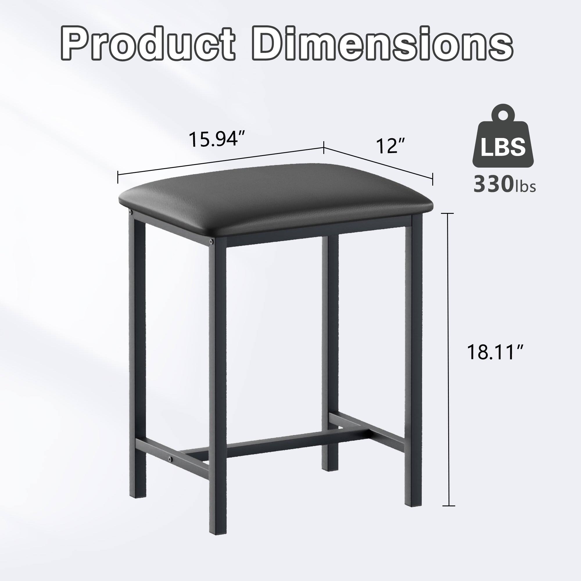 Product Dimensions

- Width: 15.94"
- Depth: 12"
- Height: 18.11"
- Weight Capacity: 330 lbs