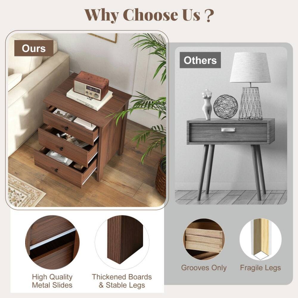 Why Choose Us?

**Ours**
- High Quality Metal Slides
- Thickened Boards & Stable Legs

**Others**
- Grooves Only
- Fragile Legs