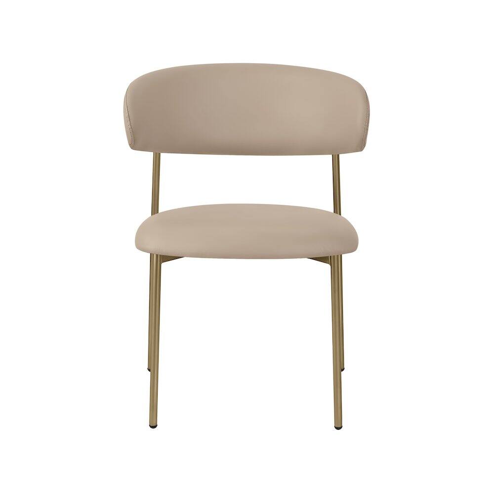 Alt View 2. Meridian Furniture - Lupita Taupe Vegan Leather Dining Chair, Set of 2 - Brown.