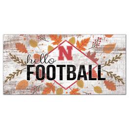 Fan Creations - Nebraska Huskers 6'' x 12'' Hello Football Wall Art - White